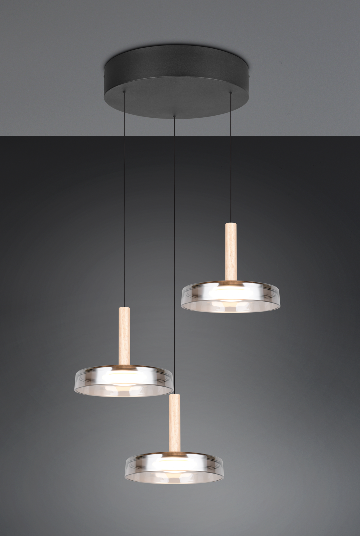 Riippuvalaisin TRIO Celeste led 3x7,5W mattamusta