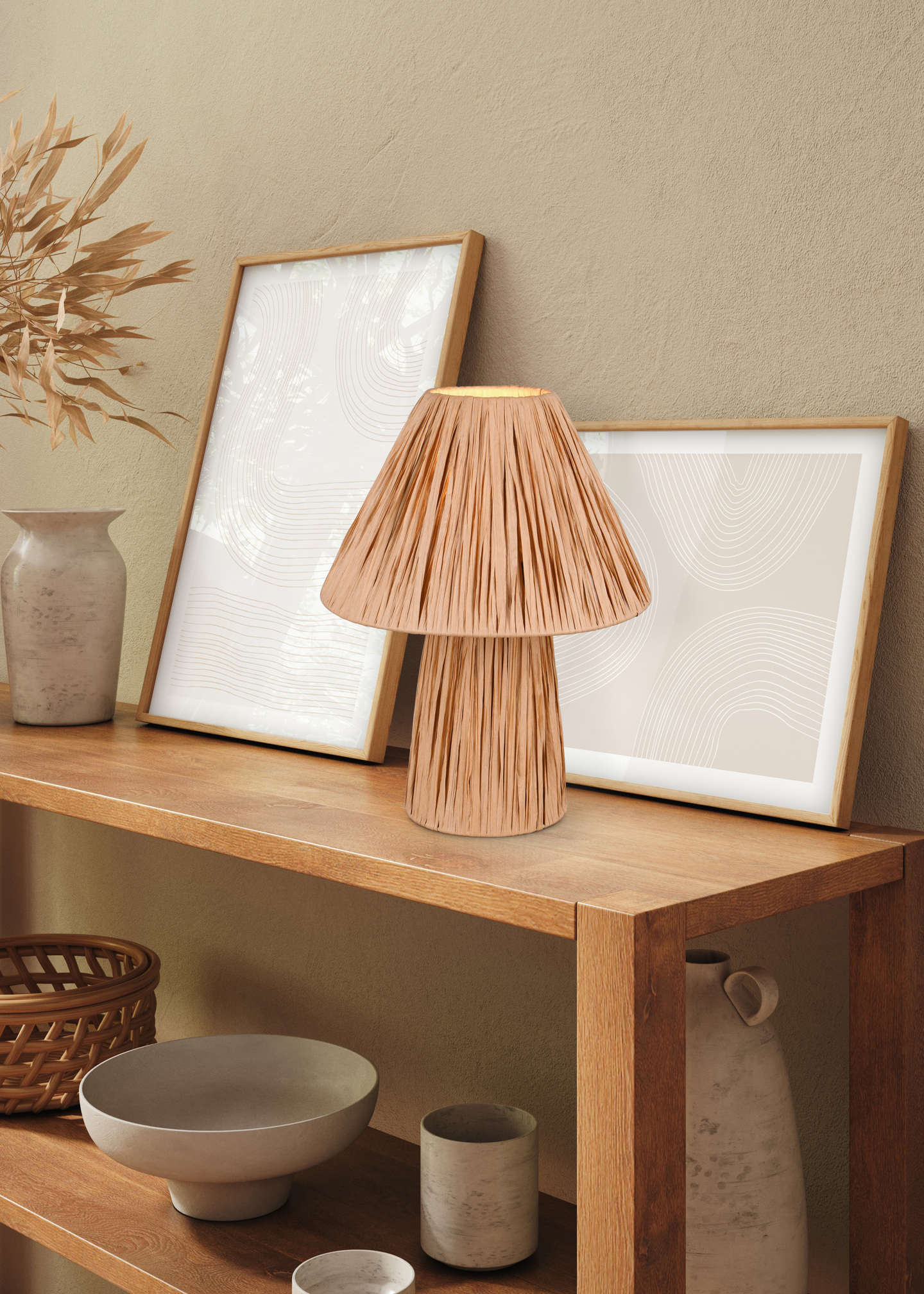 Pöytävalaisin TRIO Anea 2xE14 rottinki