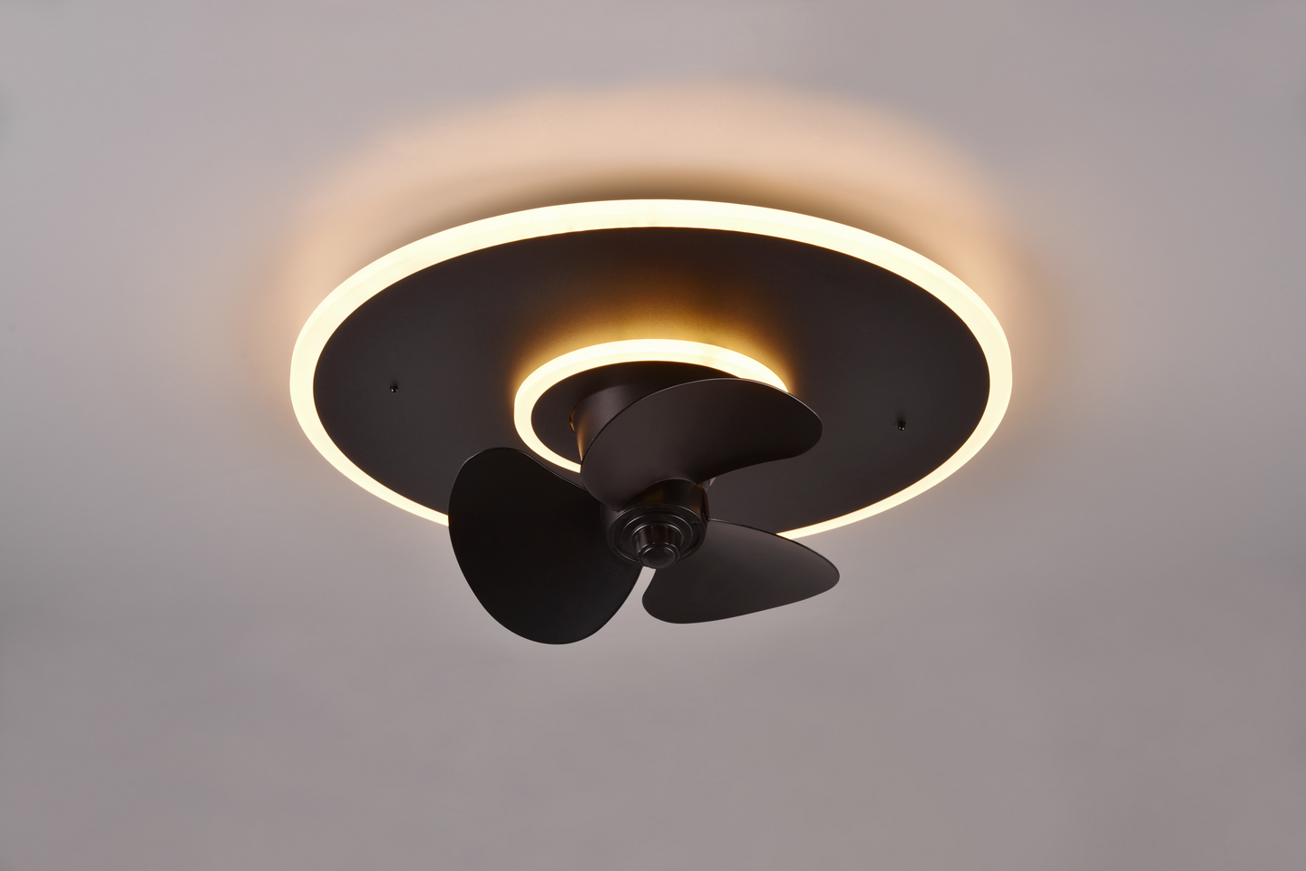 Tuuletinplafondi TRIO Nybro led 3500lm mattamusta