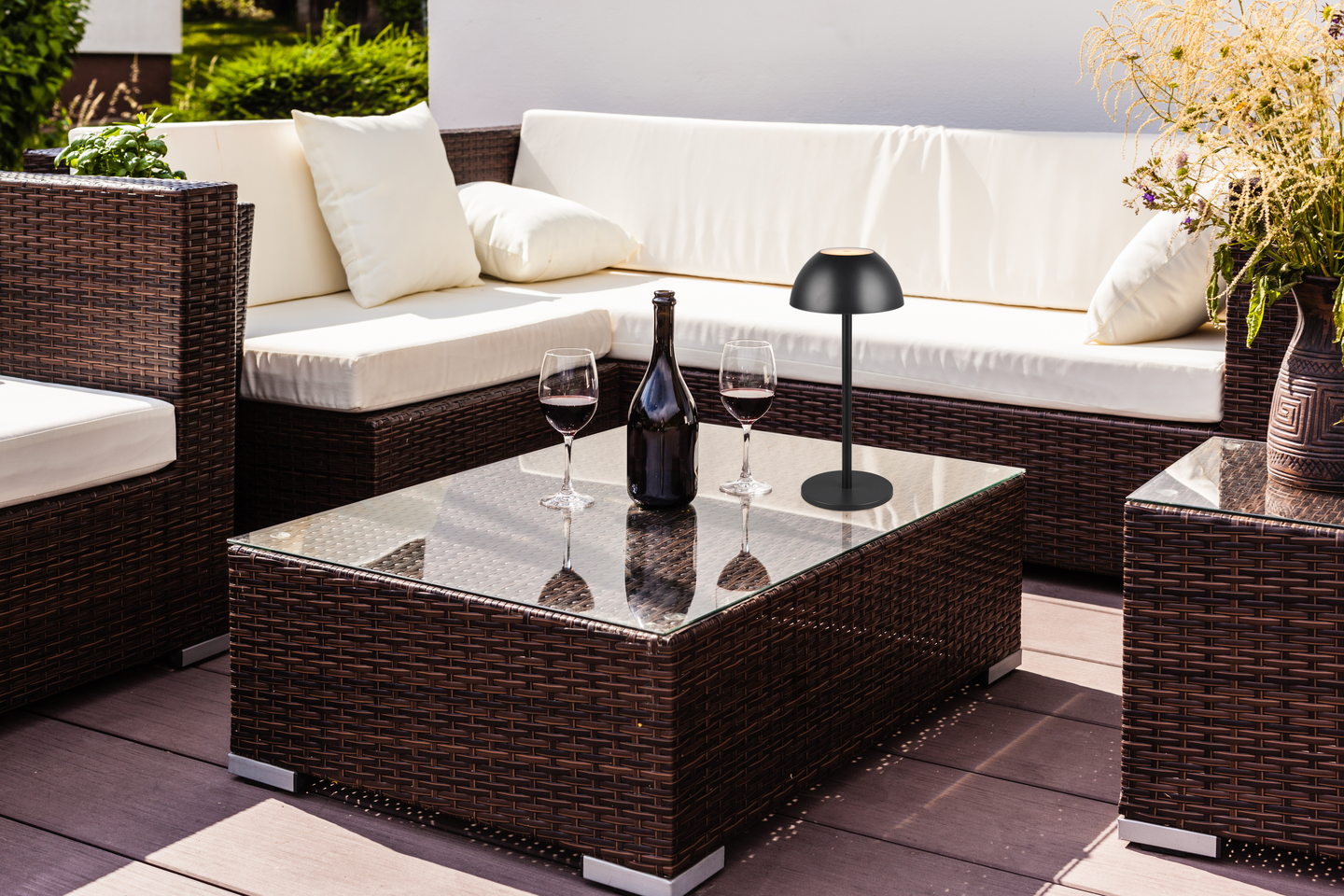 Ulkopöytävalaisin TRIO Ricardo led 1,7W mattamusta ladattava