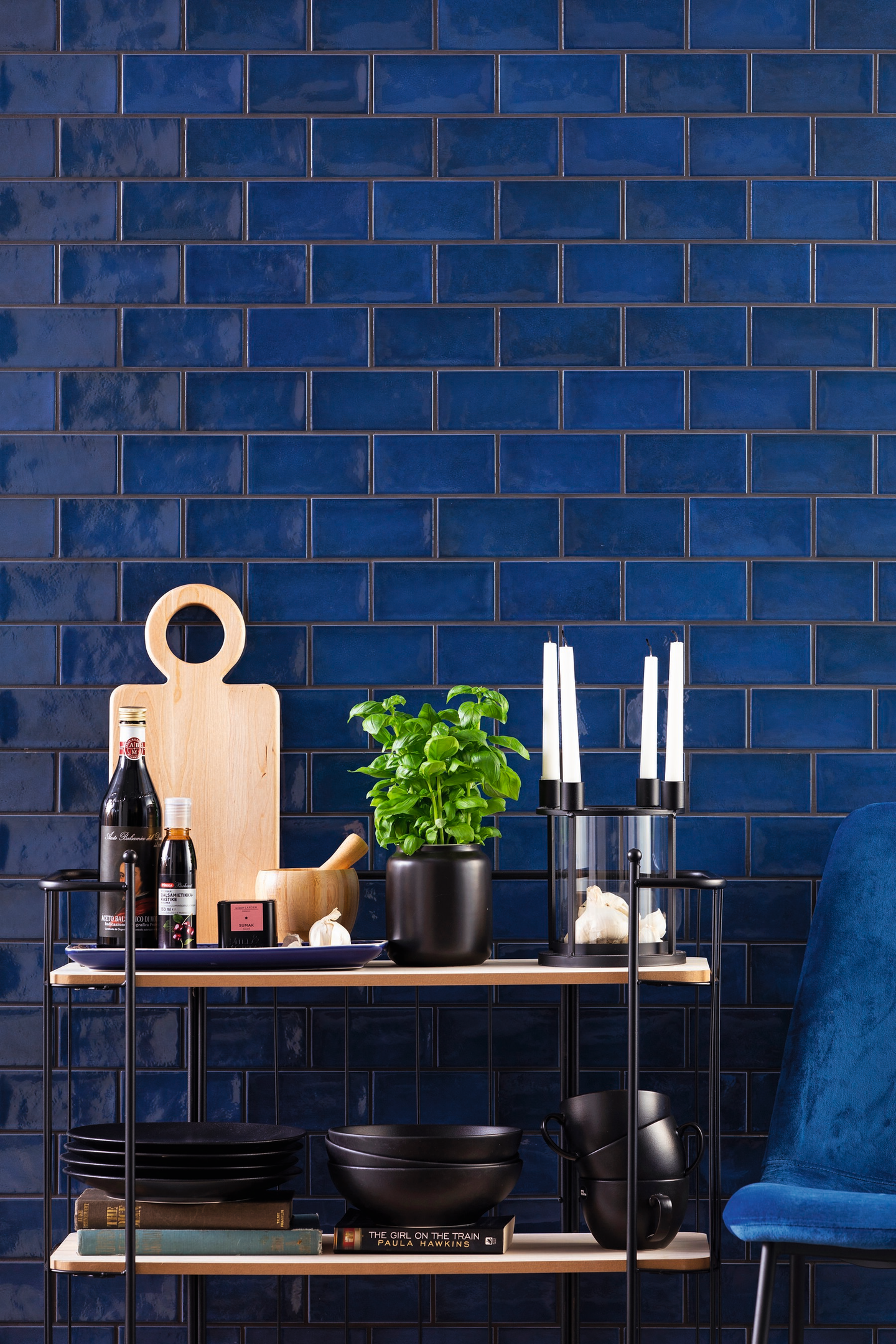 Seinälaatta Cello Village 6,5x13,2 tummansininen Royal Blue kiiltävä 0,5m²