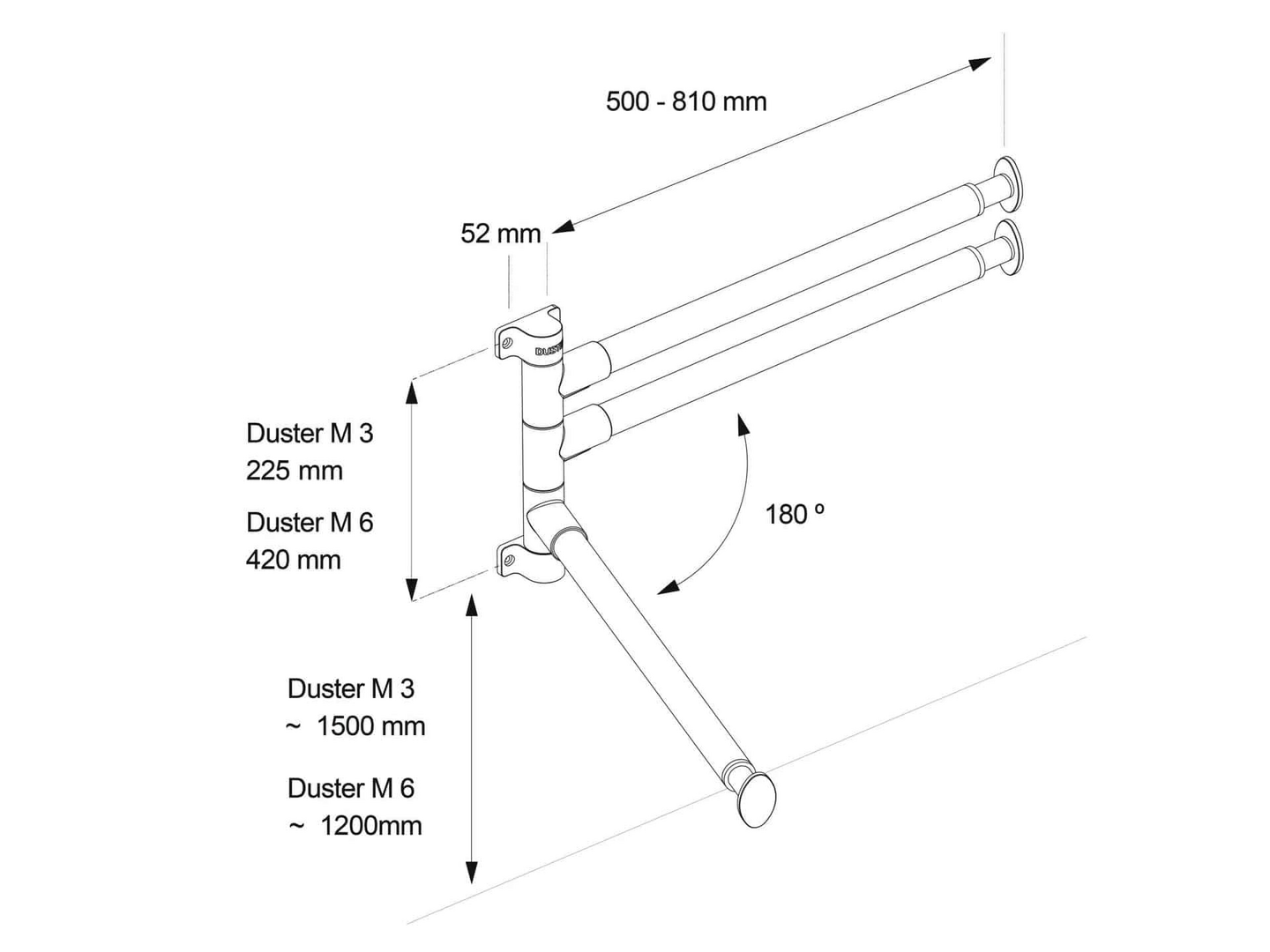 Tuuletusteline Pisla Duster M6 harmaa