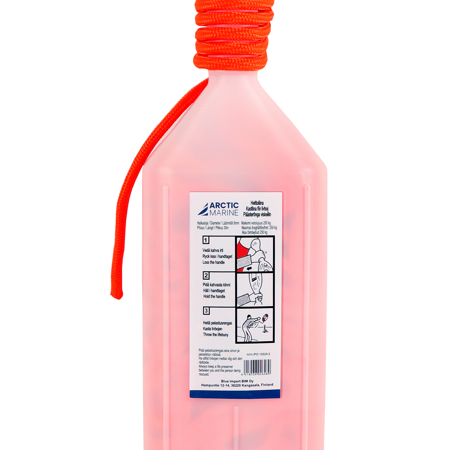 Heittoliina Arctic Marine 8 mm 30 m kelluva oranssi