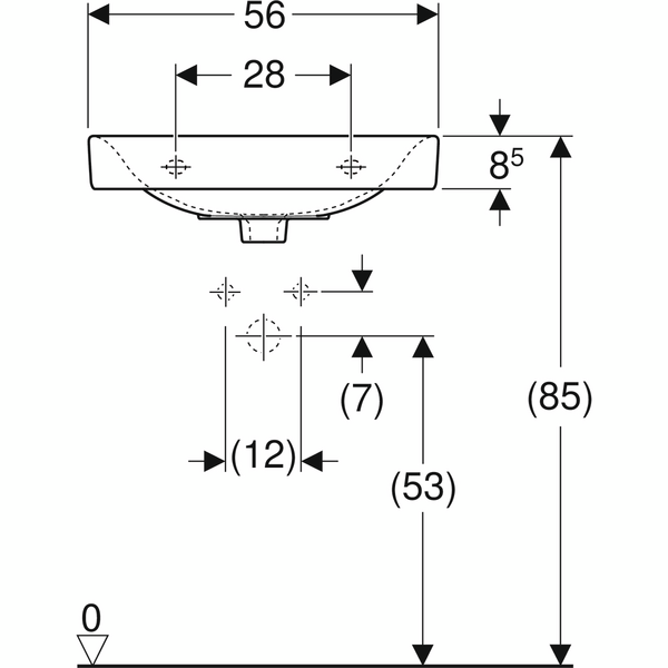Pesuallas IDO Glow Square 56x44x17cm