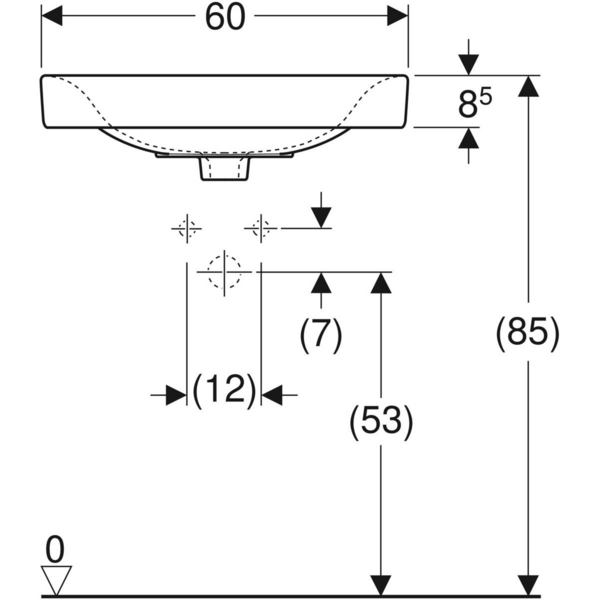 Pesuallas IDO Glow Square 60x44x17cm