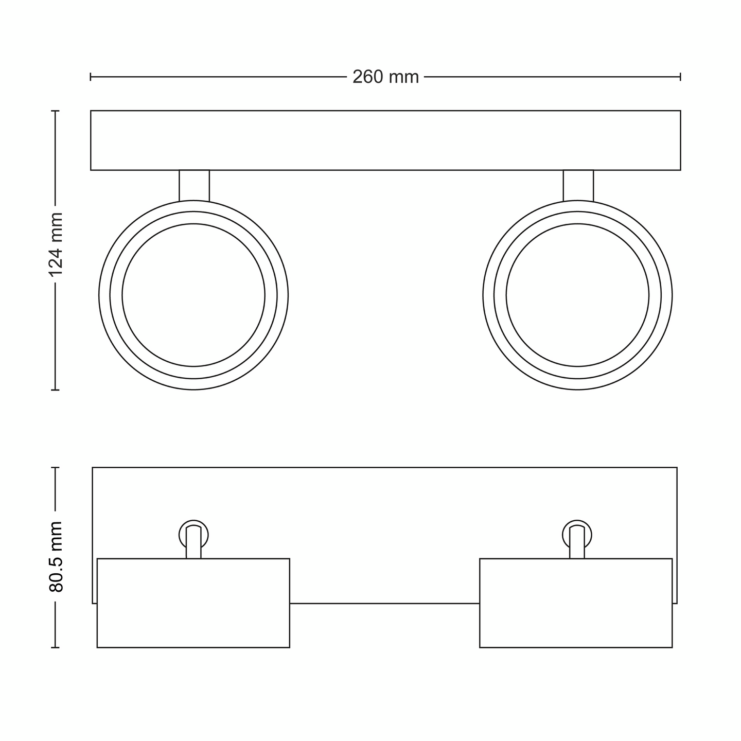 Kohdevalaisin Philips Bracia 2x5.5W HV 1100lm 2700K valkoinen