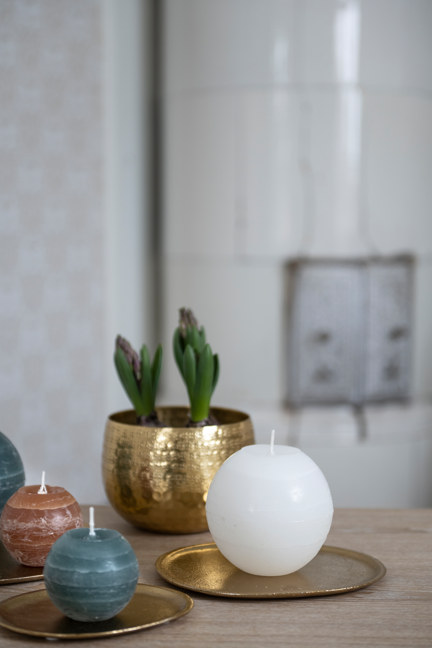 Pallokynttilä Fanni K rustiikki 12cm valkoinen