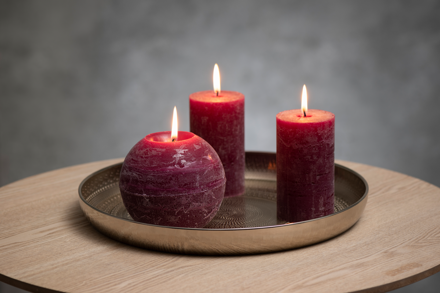 Pallokynttilä Fanni K rustiikki 12cm luumu