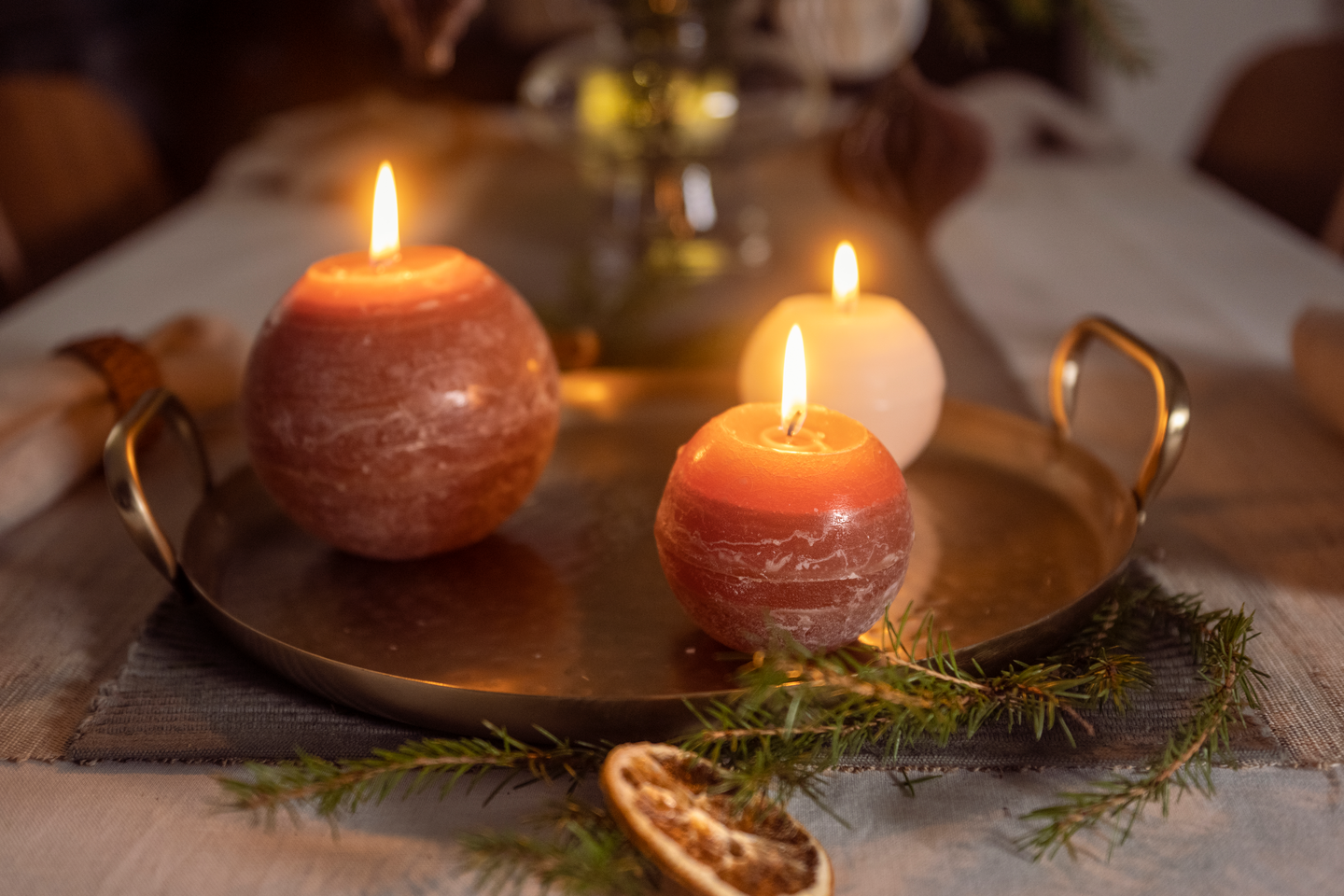 Pallokynttilä Fanni K rustiikki 12cm ruskea