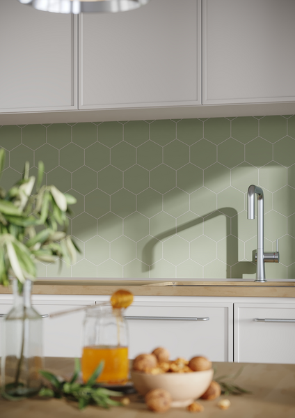 Välitilalevy Fibo 5206-KM71 EM Olive Green Hexagon Kb