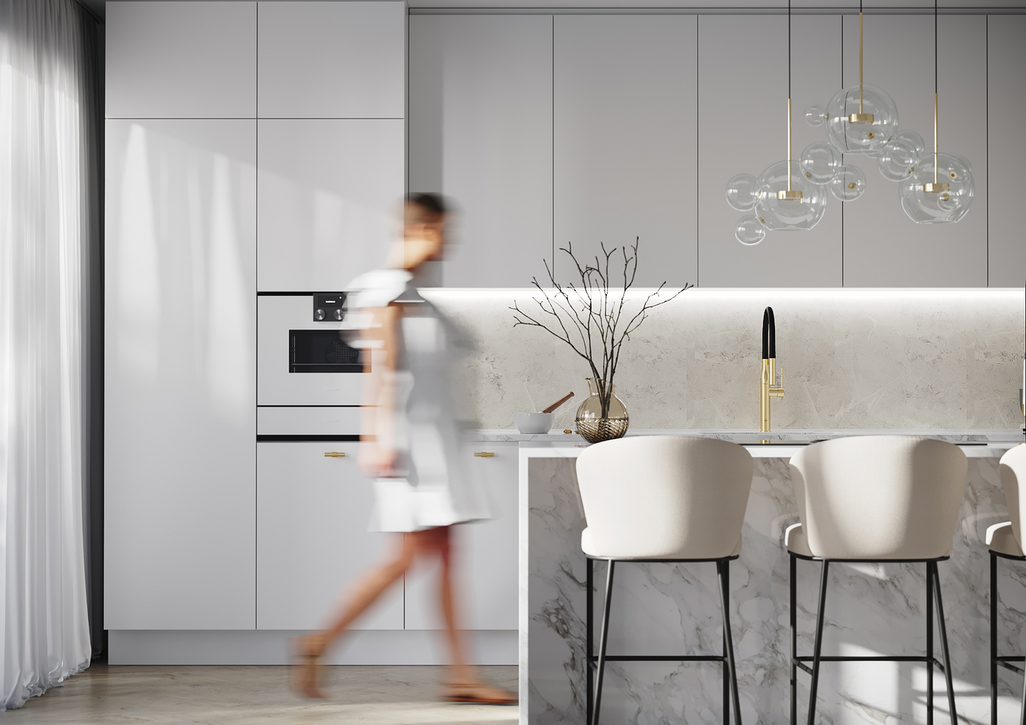 Välitilalevy Fibo 273 KM00 S White Marble