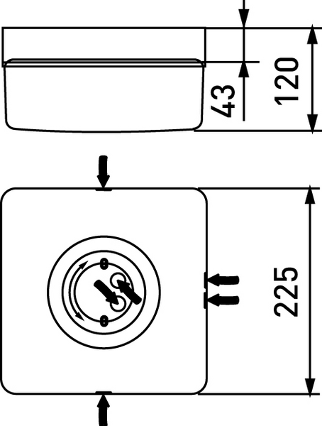 Yleisvalaisin Ensto AVR70 E27/75W IP44 neliö valkoinen