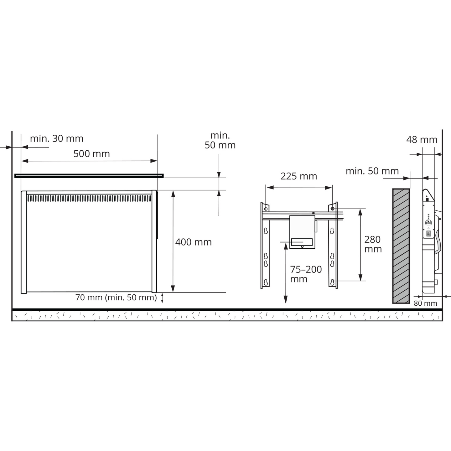 Sähkölämmitin Ensto TASO3.0 350W 40x50