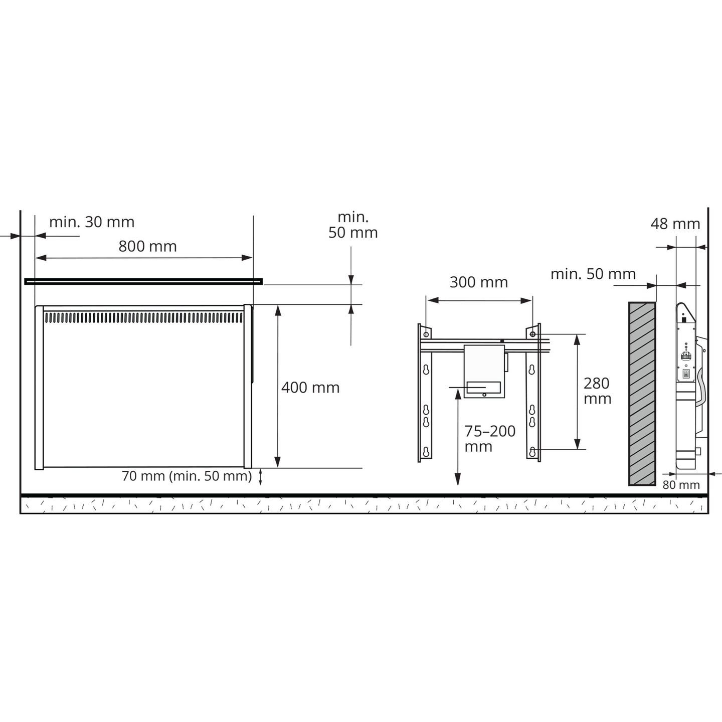 Sähkölämmitin Ensto TASO5.0 550W 40x80