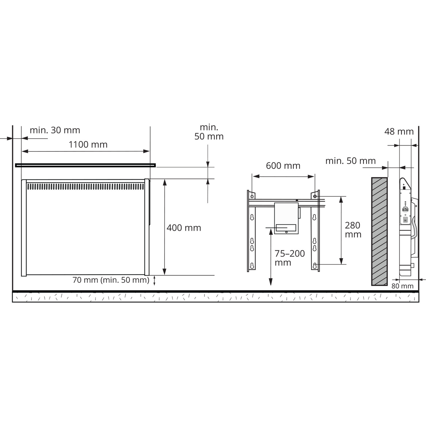 Sähkölämmitin Ensto TASO8.0 800W 40x110