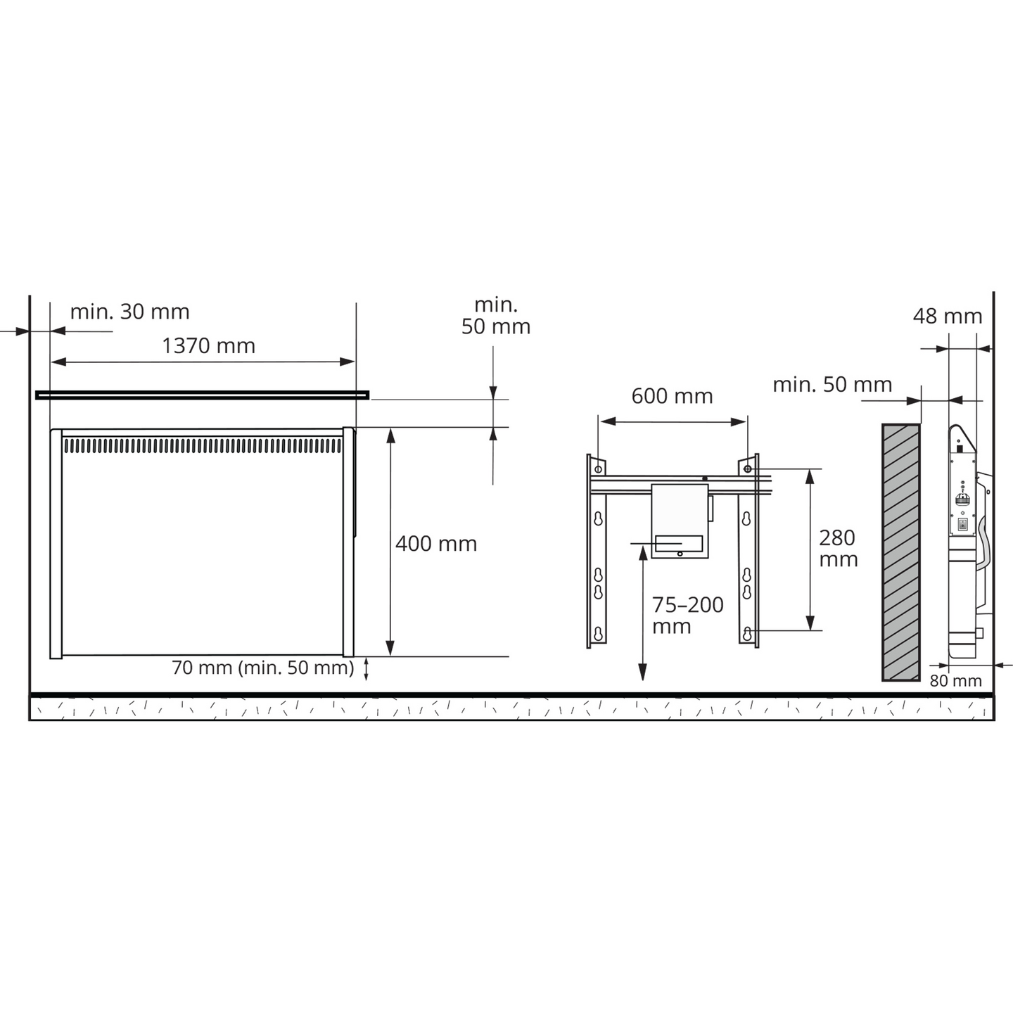 Sähkölämmitin Ensto TASO10.0 1000W 40x137