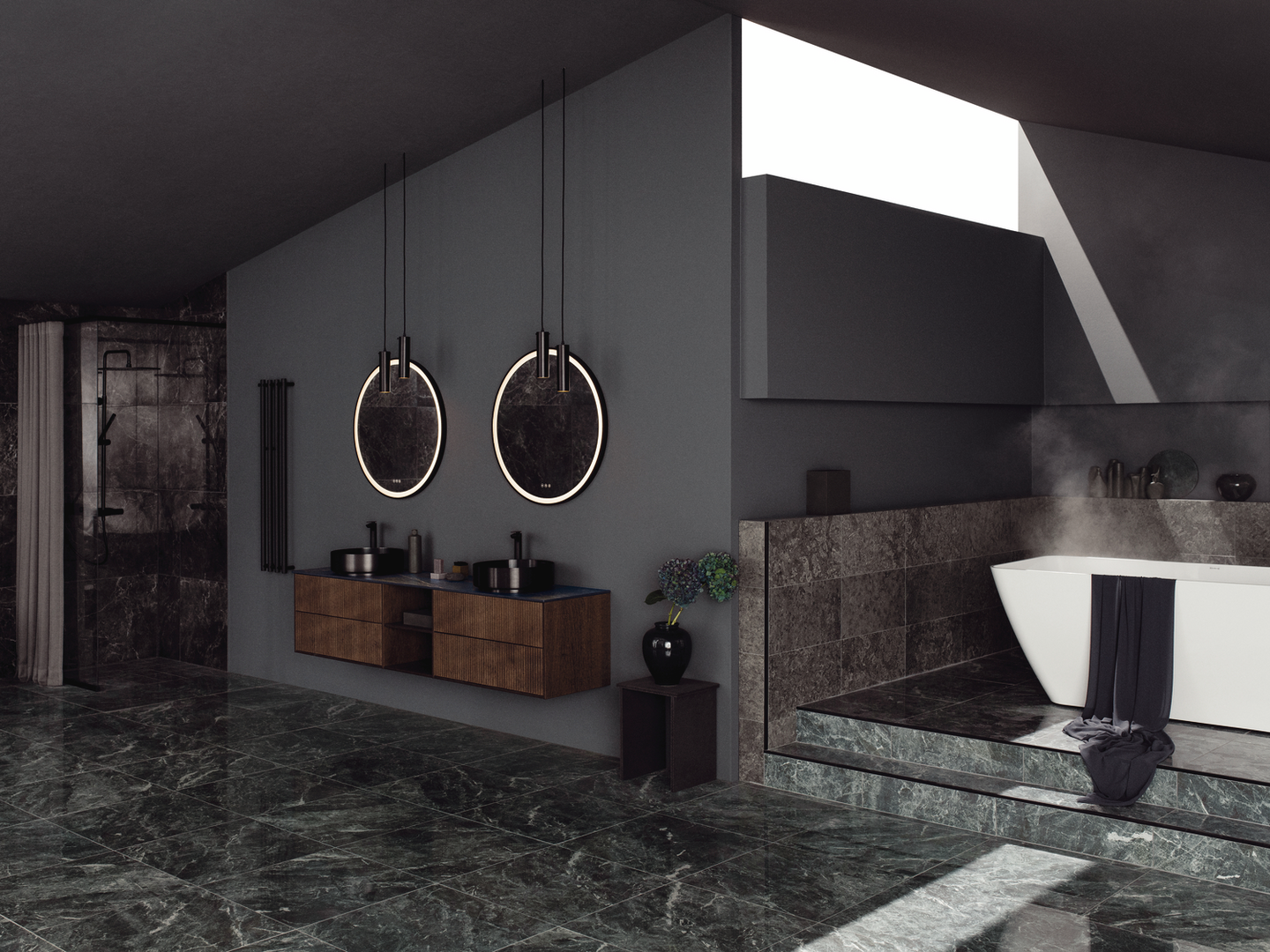 GARDINSKENA SVEDBERGS LANGFOSS SVART, MATT 90X7X1,5CM