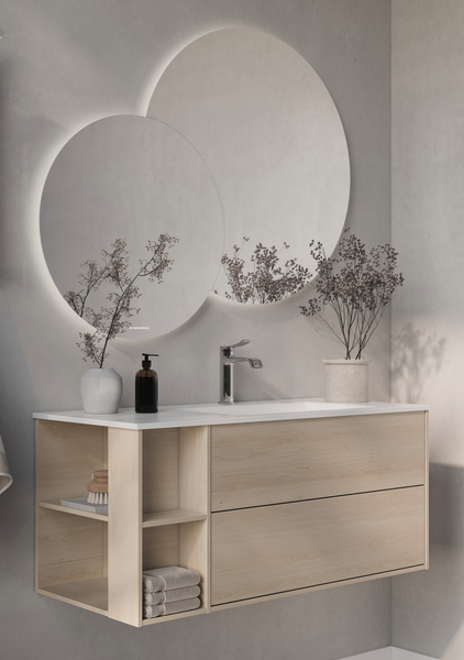 TVÄTTSTÄLL SVEDBERGS ISE VIT MATT, 101X46X13,7CM HÖGER