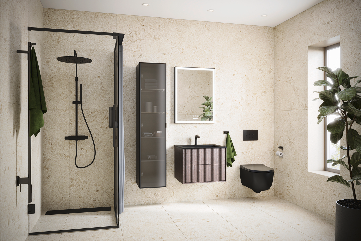 ELHANDDUKSTORK SVEDBERGS AMOR SVART MATT, EL BRYTARE TIMER 17W 10X140