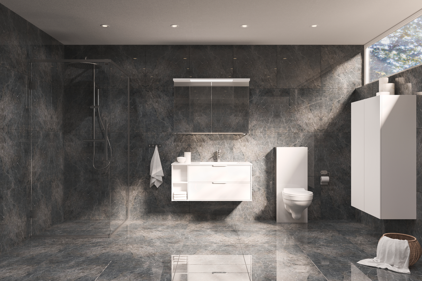 WC SVEDBERGS FIXTUR GLASBOX VIT 120MM