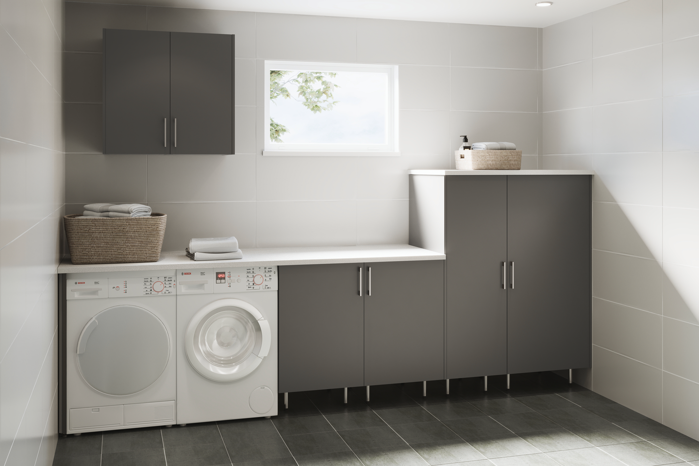 STOMME SVEDBERGS HÖGSKÅP TVÄTT&TORK VIT, 2HYLL 40X122X58CM