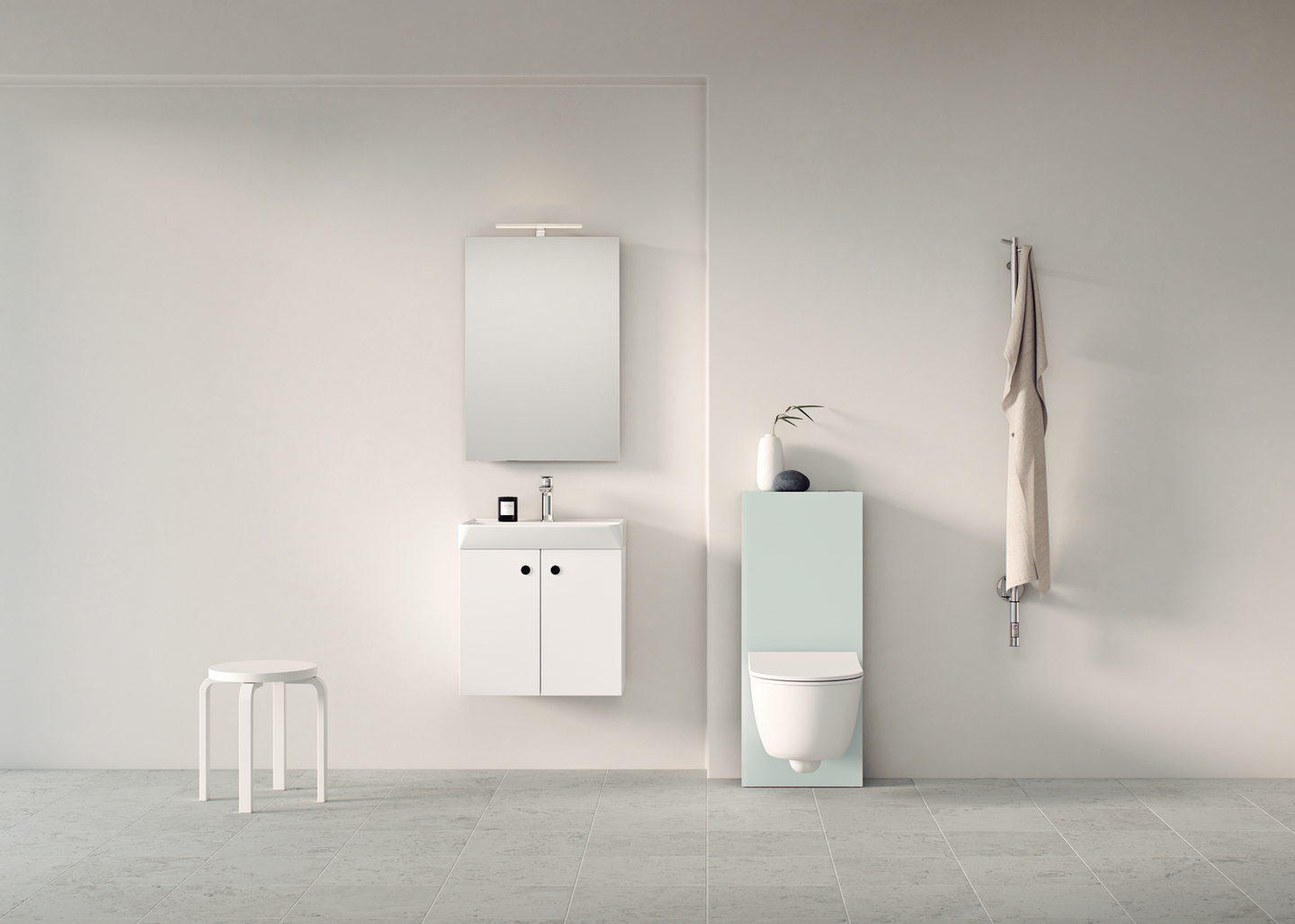 UNDERDEL SVEDBERGS INTRO 55 MATT VIT, INTHT 1HYLL 55X35X50CM