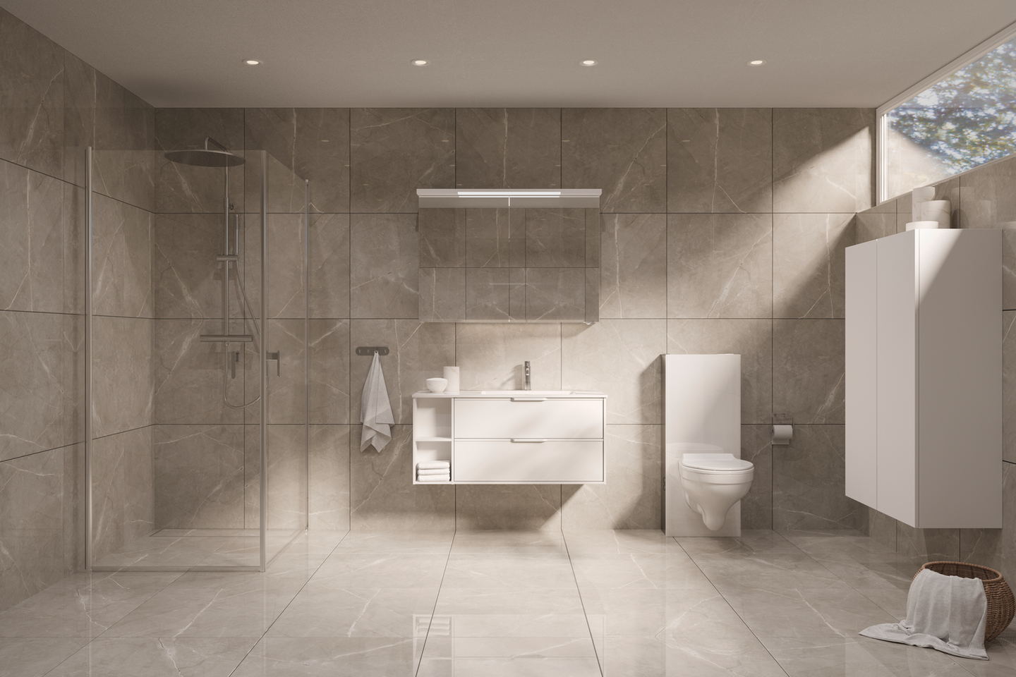 WC SVEDBERGS FIXTUR GLASBOX VIT 120MM