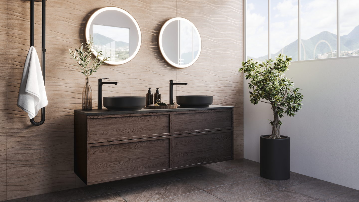 BADRUMSSPEGLAR SVEDBERGS ISTA RUND RAM LED TOUCH 60X3,2X60CM