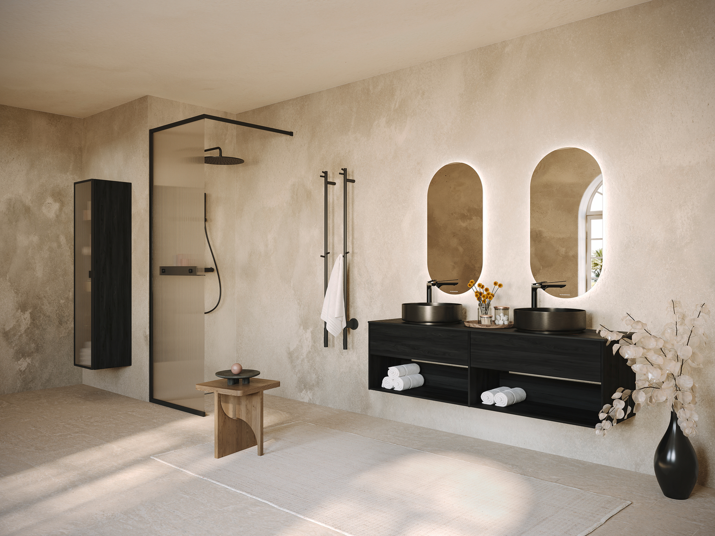 ELHANDDUKSTORK SVEDBERGS AMOR SVART MATT, EL BRYTARE TIMER 17W 10X140