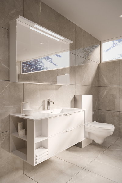 WC SVEDBERGS FIXTUR GLASBOX VIT 120MM