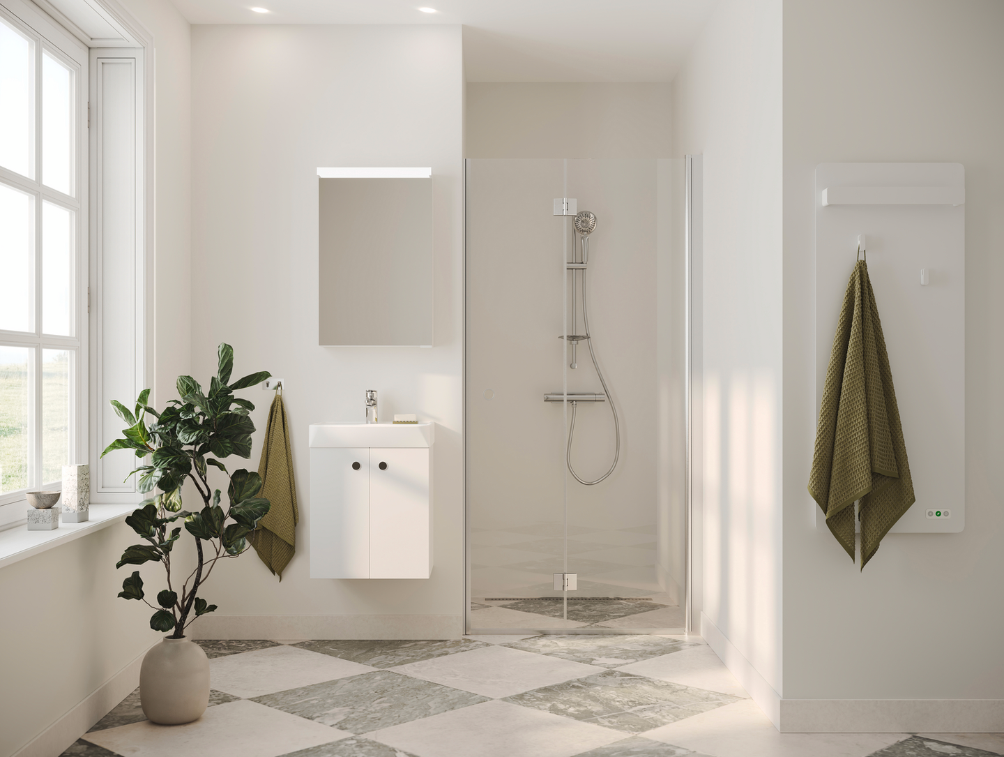 SPEGELSKÅP SVEDBERGS INTRO DOVRE VIT MATT LED EL 2HYLL 45X15X70CM