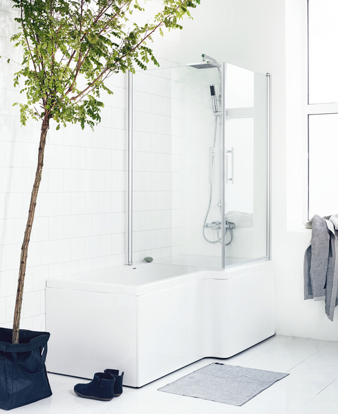 DUSCHBADKAR SVEDBERGS TORNE VIT HÖGER FRONT 160X70/85X60CM