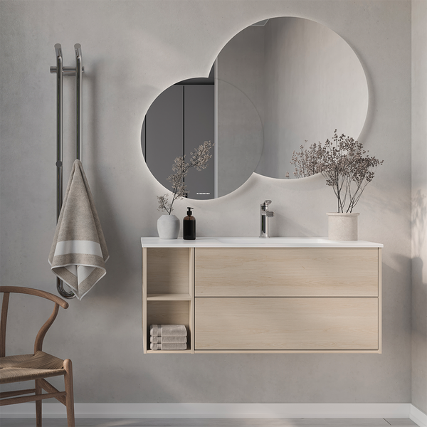 TVÄTTSTÄLL SVEDBERGS ISE VIT MATT, 101X46X13,7CM HÖGER