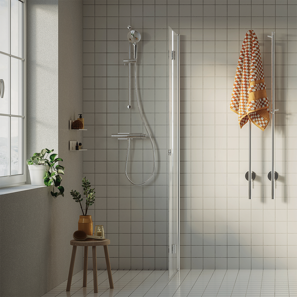 Suihkuseinä Svedbergs Skoga taitettava 67x198 kiiltävä/kirkas lasi rengasvedin