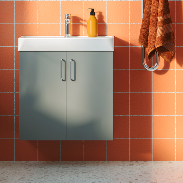 Allaskaappi Svedbergs Bloc 60x35 sileä harmaa 2 ovea