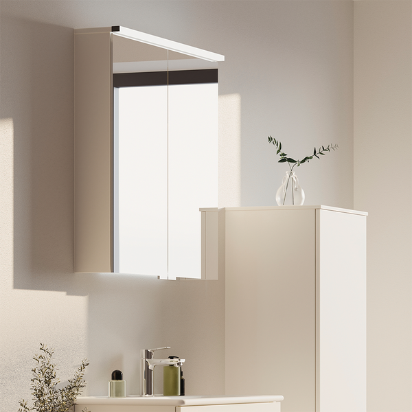 SPEGELSKÅP SVEDBERGS SAREK VIT LED EL, 2HYLL TVLJ 60X15,1X71,6CM