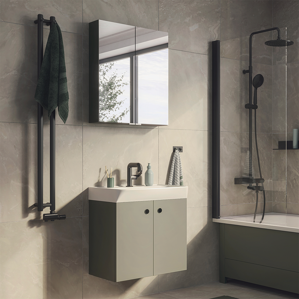 Peilikaappi Svedbergs Intro 55x15x70cm 295555 salvia metallia