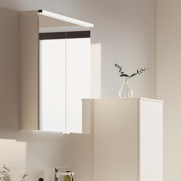 SPEGELSKÅP SVEDBERGS SAREK VIT LED EL, 2HYLL TVLJ 60X15,1X71,6CM