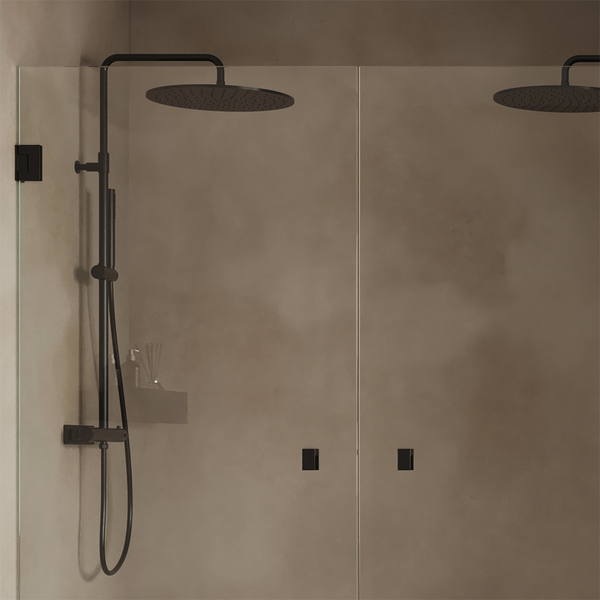 TAKDUSCHPAKET SVEDBERGS STUOR SVART MATT, TERMOSTAT 150CC