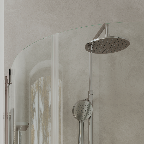 HÖRNDUSCH SVEDBERGS SKOGA HALVRUND ALU BLANK KLAR INTHT 80X90X198CM