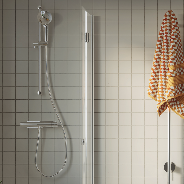 Suihkuseinä Svedbergs Skoga taitettava 67x198 kiiltävä/kirkas lasi rengasvedin