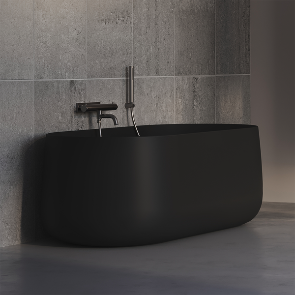 LUCITEBADKAR SVEDBERGS AUREN SVART MATT, VÄGGFRISTÅENDE 156X58X81CM