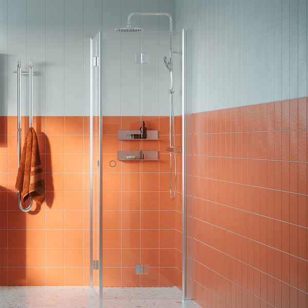 Suihkukulma Svedbergs Skoga taitettava 80x90x198 kiilt/kirkas lasi rengasvedin