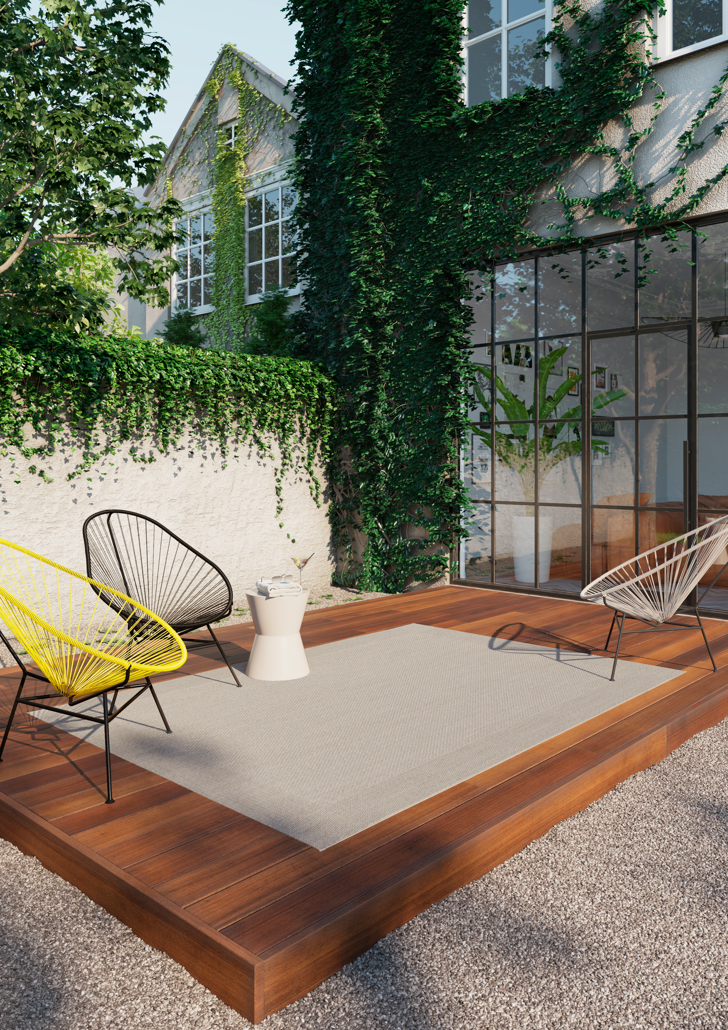 Sisä- ja ulkomatto Cello Greta 160x230cm harmaa/beige