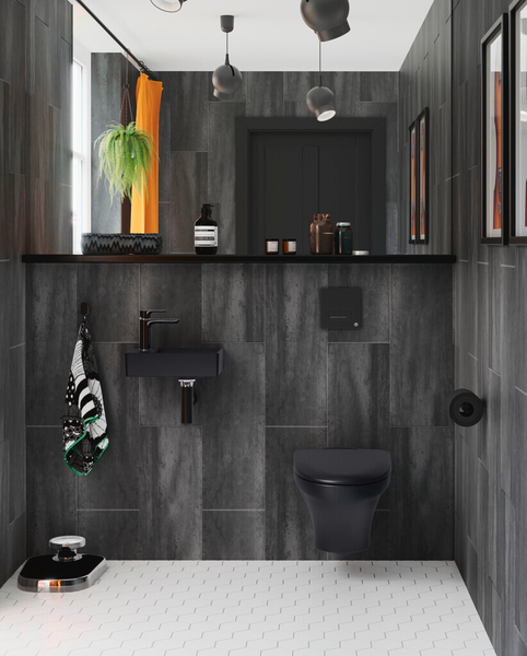 Wc-istuin Gustavsberg 8330 Estetic seinä sc/qr mattamusta