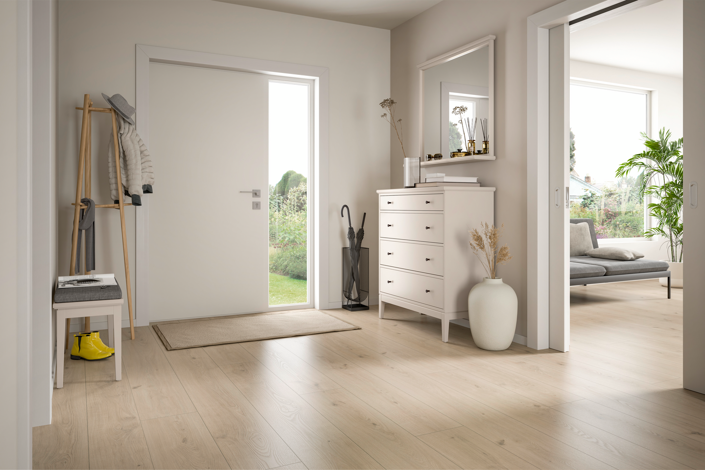 Laminaatti Egger Long Aqua EL2195 10mm KL33 V4 Cream Seefeld Oak 2,52m²