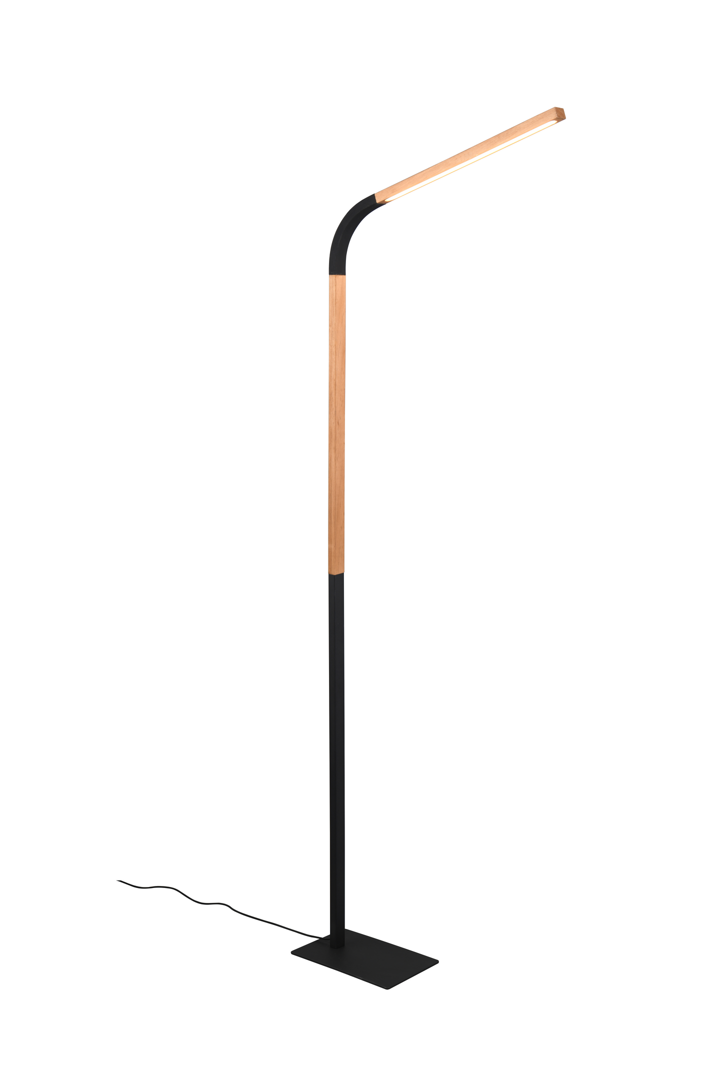 Lattiavalaisin TRIO Norris led 11W 1400lm mattamusta/puu