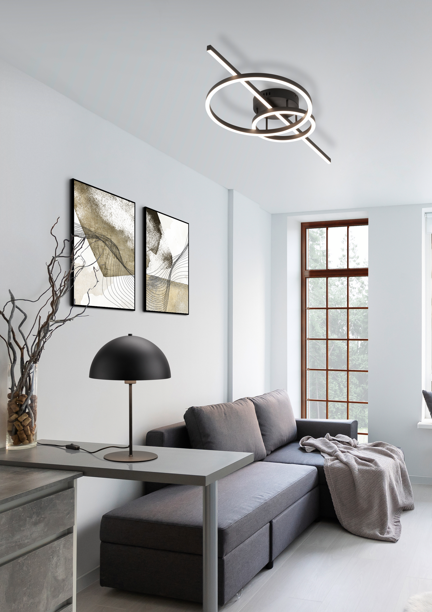 Kattovalaisin TRIO Montilla led 54W 6300lm mattamusta