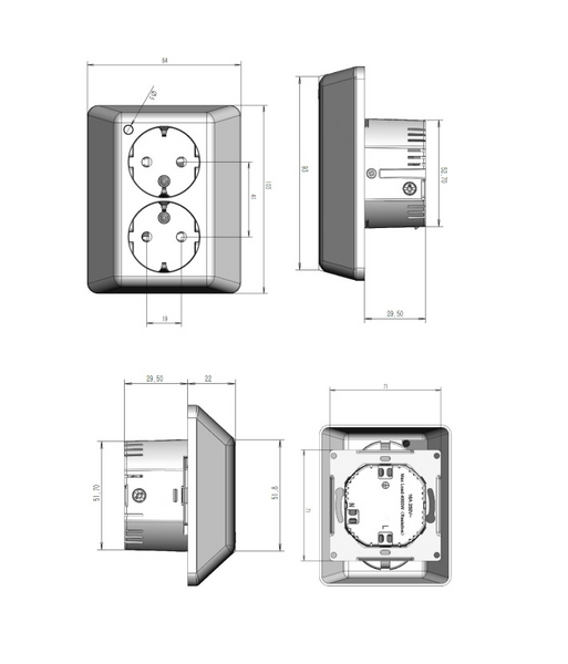 Älypistorasia Futurehome 2x16A Polar Zigbee valkoinen