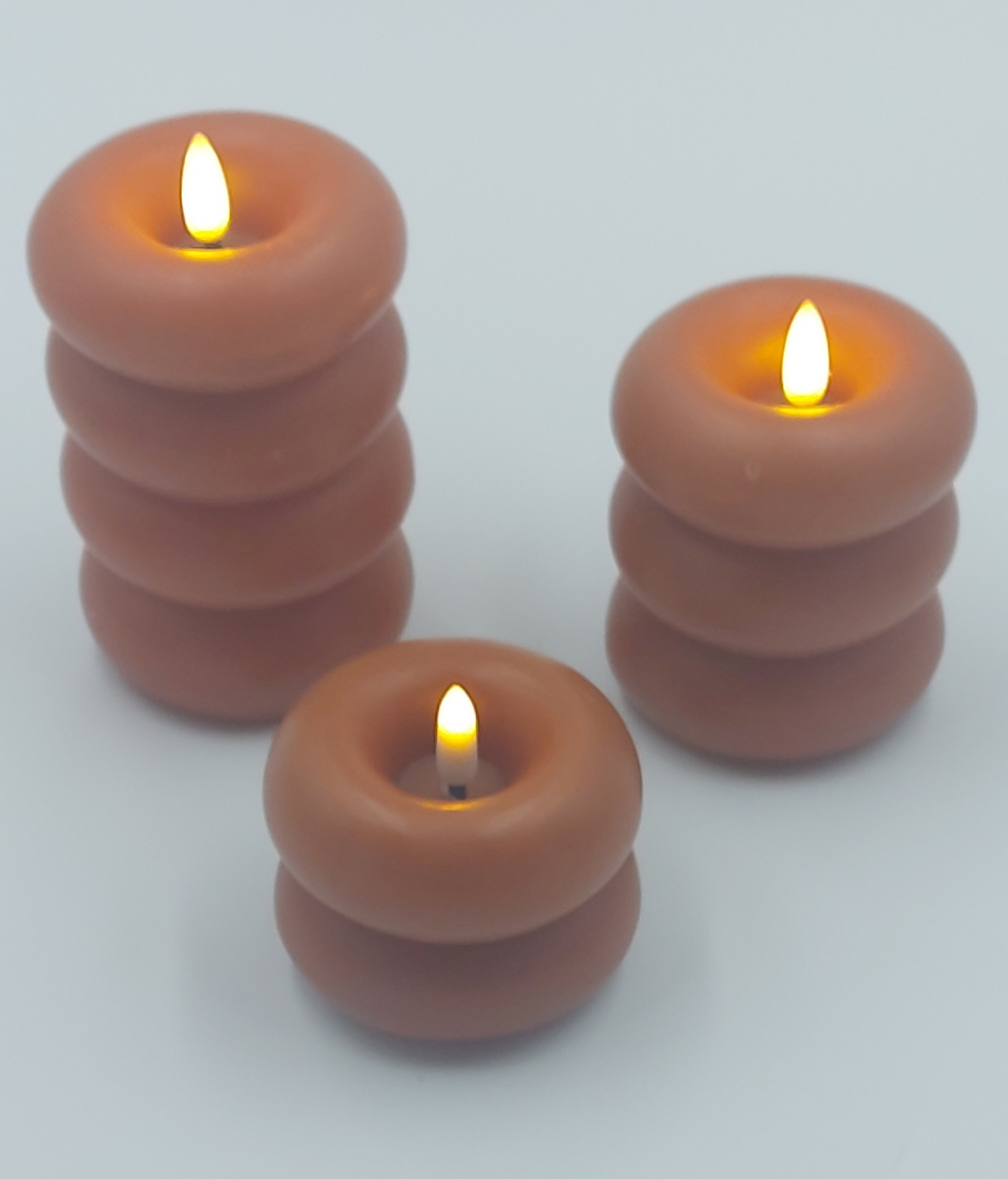 Led-kynttilä Cello donitsi 12,5cm oranssi